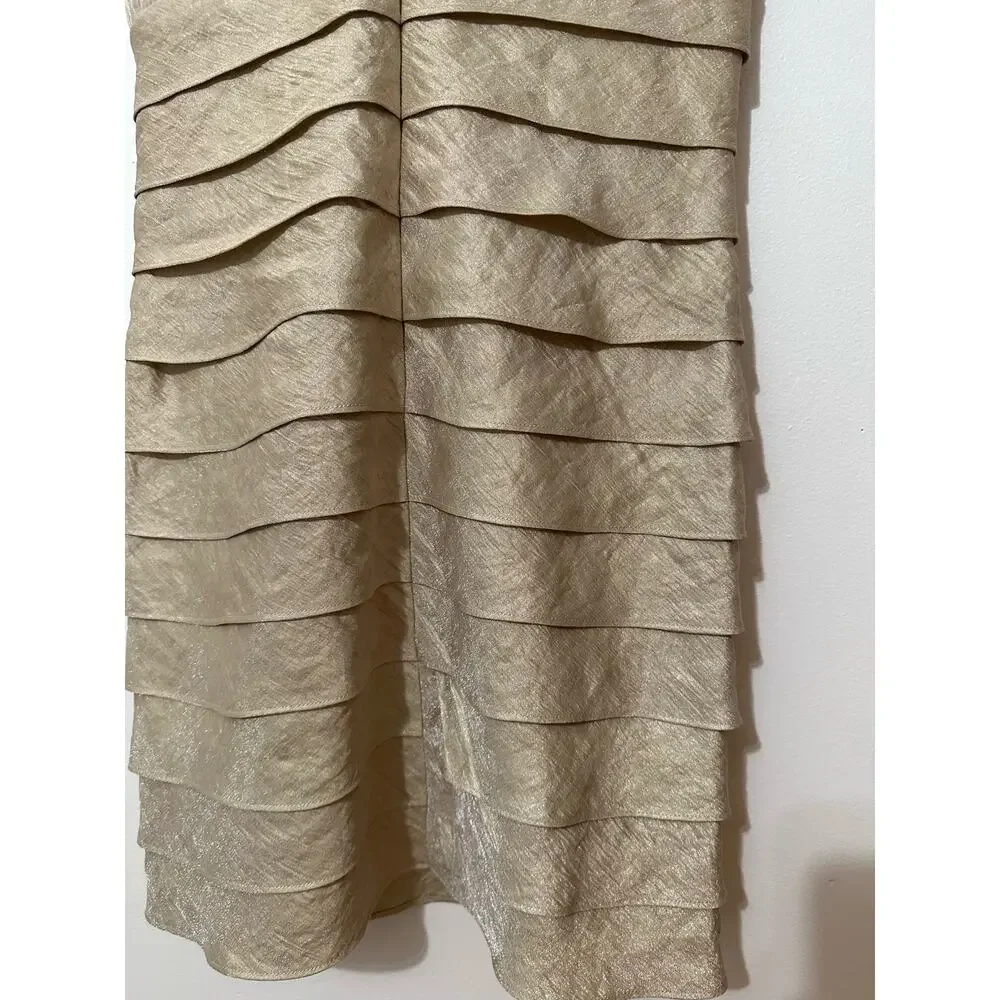 Jessica Howard Ruffle Dress With Pearl Accents 6p